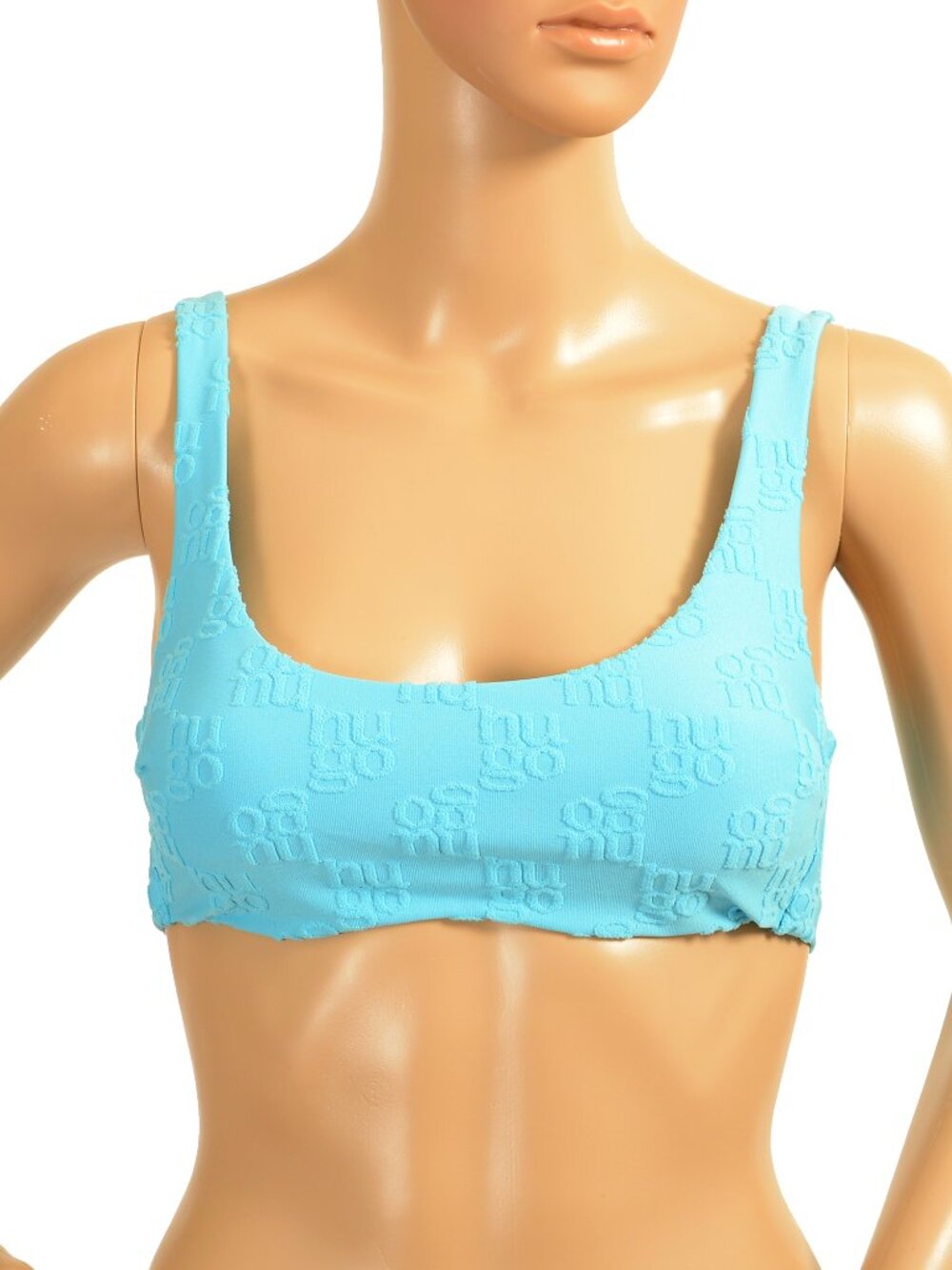 Hugo Boss Women's "Terry mono_bralette" Blue Logo Bralette Bra US S IT 40